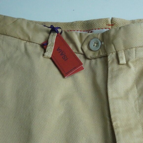 Isaia Napoli Bermuda Khaki Brown Patterned Cotton Blend Shorts 50R BRAND NEW - Picture 2 of 7